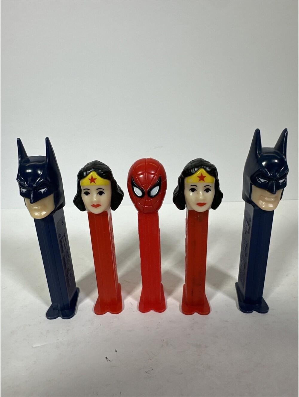 VINTAGE PEZ DISPENSERS LOT OF 5 MARVEL DC E.T